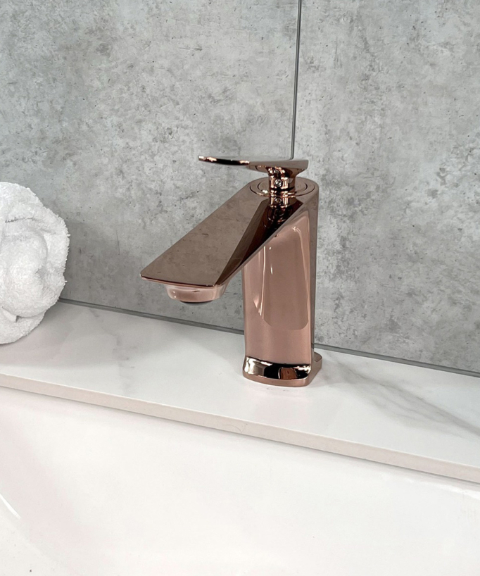 Robinet mitigeur lavabo moderne Or rose - Tureis