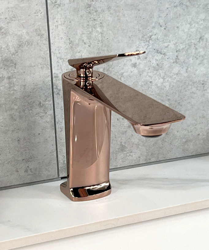 Robinet mitigeur lavabo moderne Or rose - Tureis