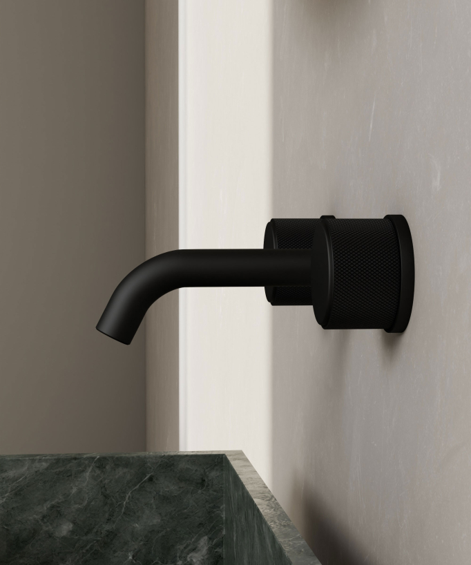 Robinet mélangeur lavabo mural Noir - Leros