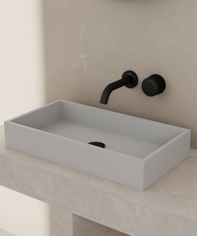 Mitigeur lavabo encastré Noir sans réglage de débit - Leros