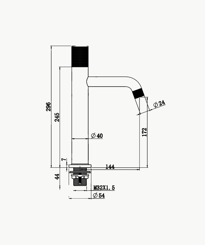 Robinet mitigeur vasque design Doré brossé - Leros