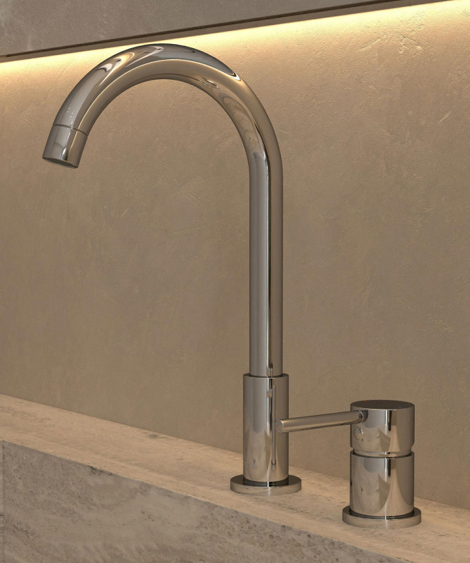 Mitigeur lavabo 2 trous Chromé - Corbeau