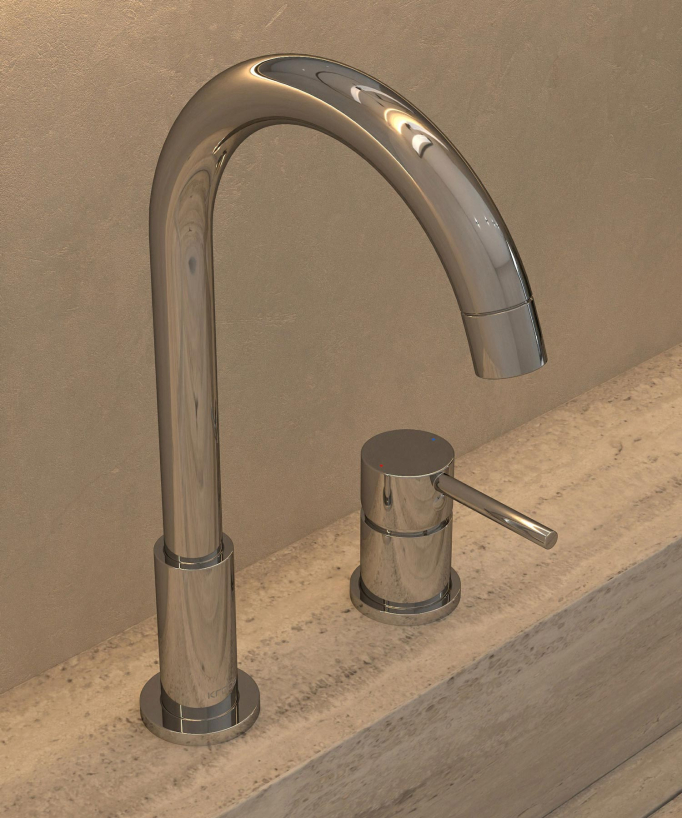 Mitigeur lavabo 2 trous Chromé - Corbeau