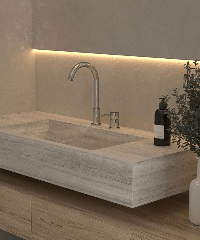Mitigeur lavabo 2 trous Chromé - Corbeau