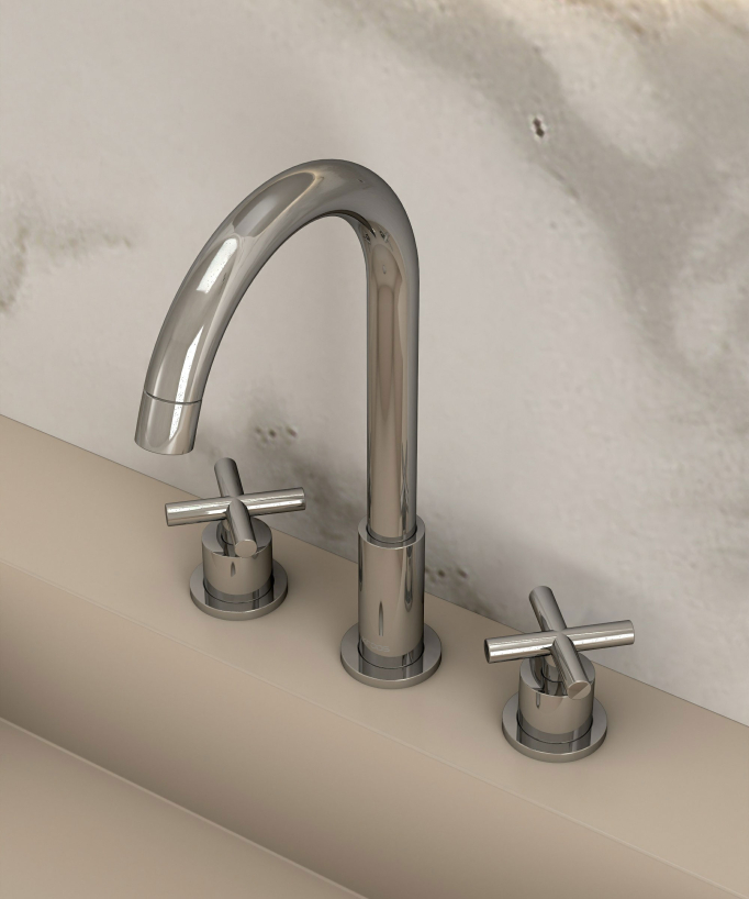 Robinet mélangeur lavabo sur plage Chromé - Corbeau