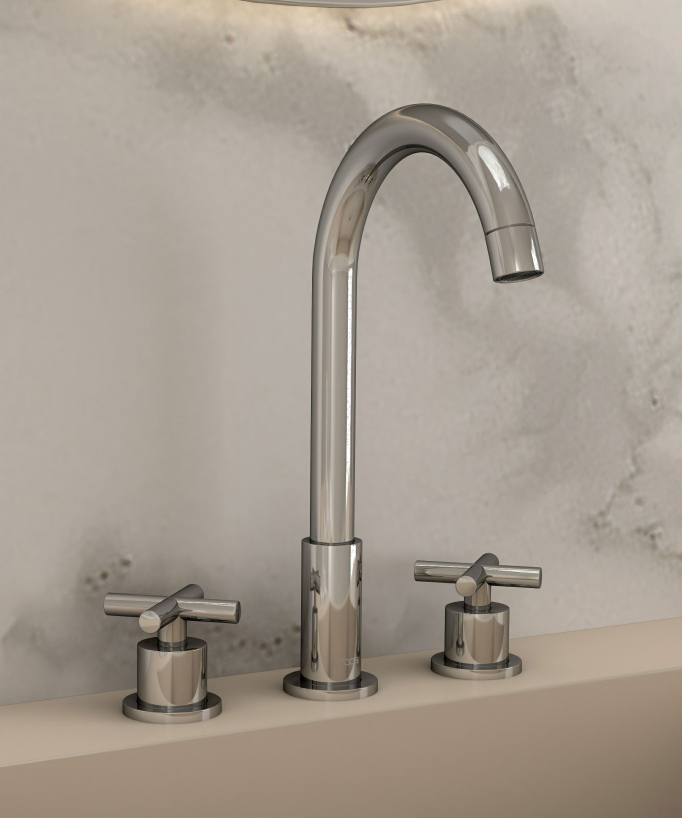 Robinet mélangeur lavabo sur plage - Corbeau