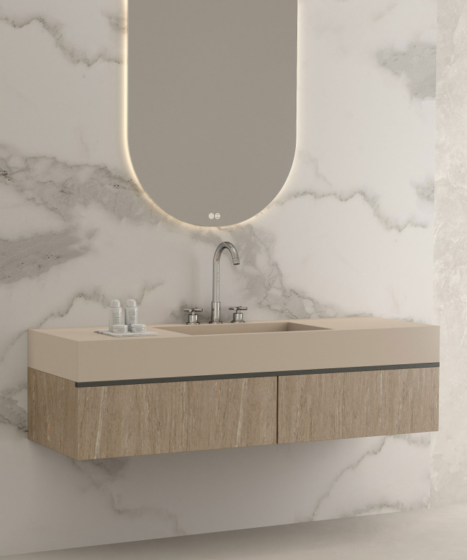 Robinet mélangeur lavabo sur plage Chromé - Corbeau