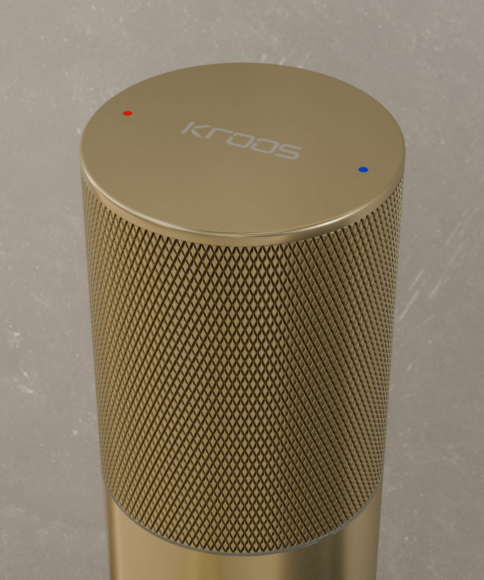 Mitigeur lavabo design Doré brossé - Leros