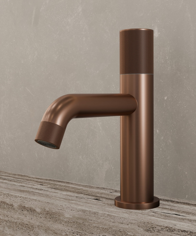 Mitigeur lavabo design Or rose brossé - Leros