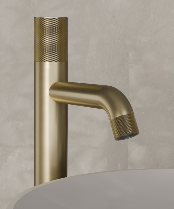 Robinet mitigeur vasque design Doré brossé - Leros