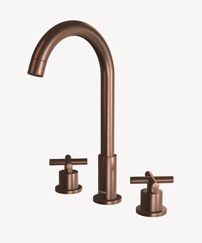 Robinet mélangeur lavabo sur plage Or rose brossé - Corbeau