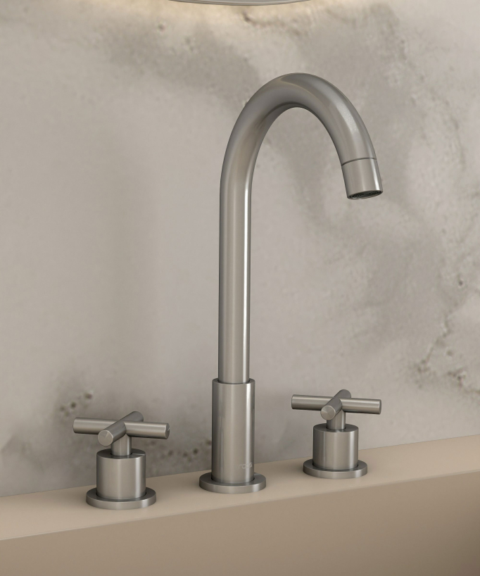 Robinet mélangeur lavabo sur plage - Corbeau