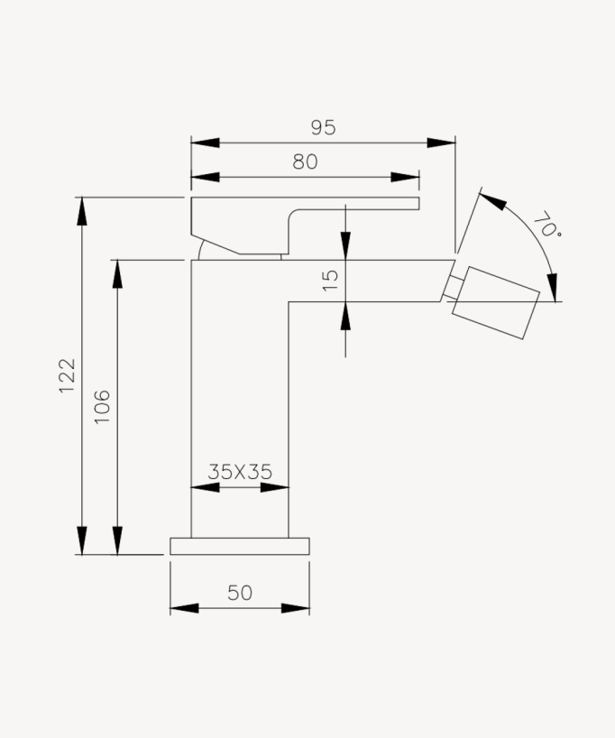 Mitigeur de bidet Nickel brossé - Sirius