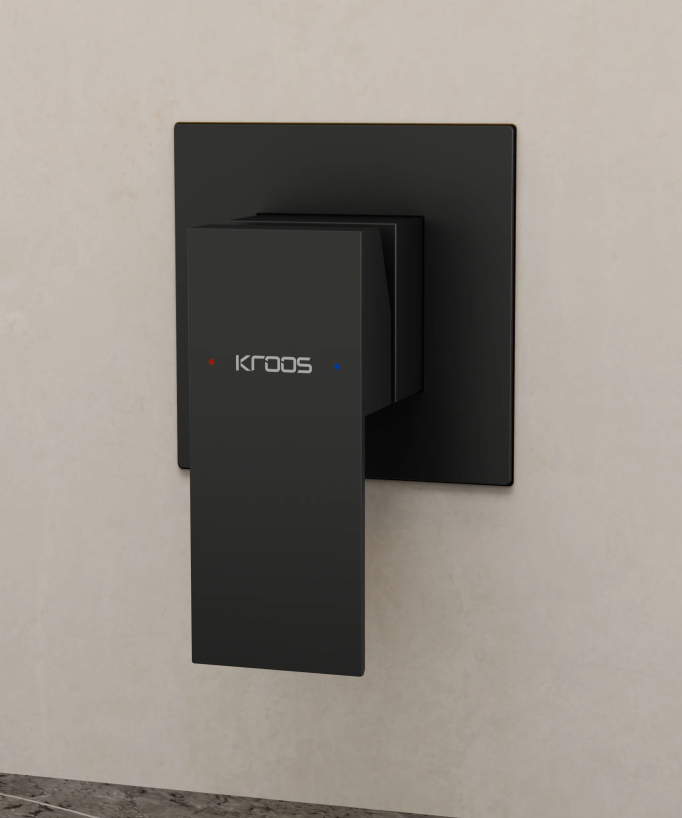 Mitigeur lavabo mural cascade Noir - Thilia