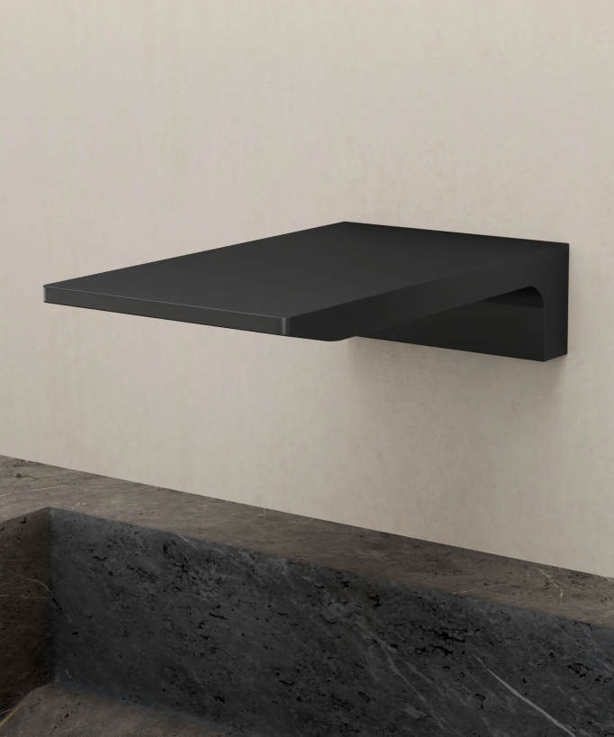 Mitigeur lavabo mural cascade Noir - Thilia
