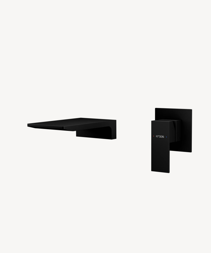 Mitigeur lavabo mural cascade Noir - Thilia