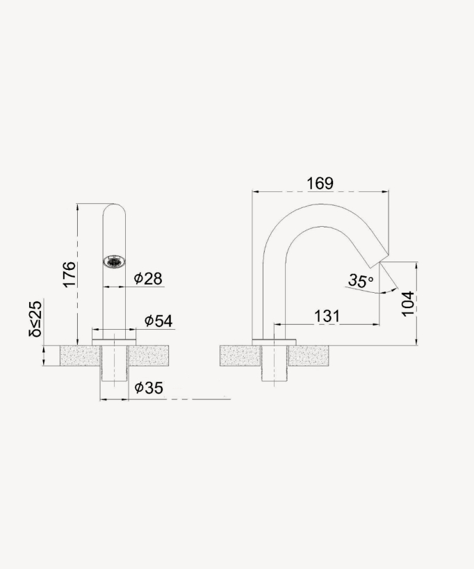 Robinet automatique de lavabo, eau froide Chromé - Corbeau