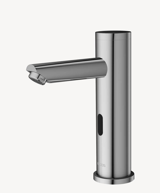Robinet lavabo automatique moderne, eau froide Chromé - Corbeau