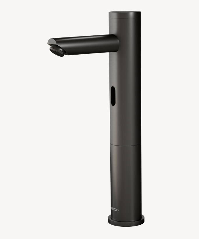 Mitigeur vasque automatique en laiton, eau froide, Gun métal - Corbeau
