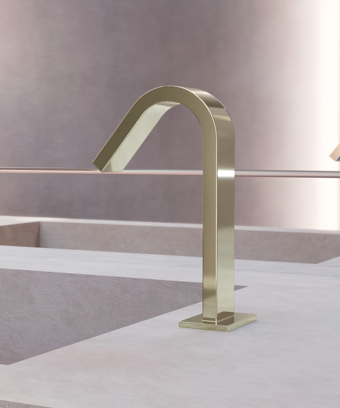 Robinet lavabo automatique, eau froide Champagne - Fiumina