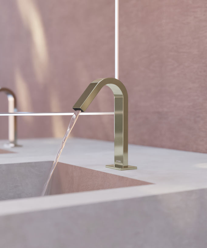 Robinet lavabo automatique, eau froide Champagne - Fiumina