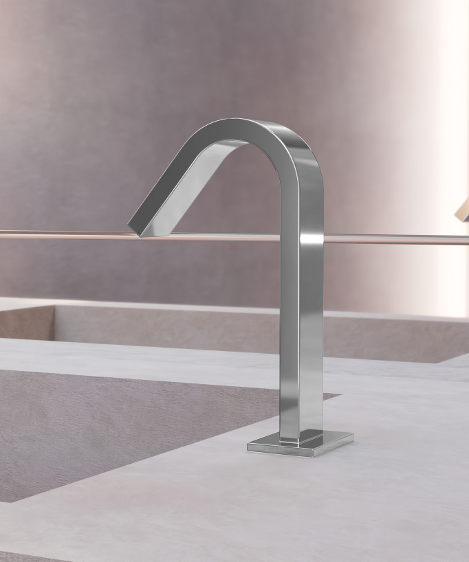 Robinet lavabo automatique, eau froide Chromé - Fiumina