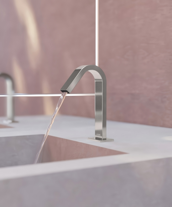 Robinet lavabo automatique, eau froide Chromé - Fiumina