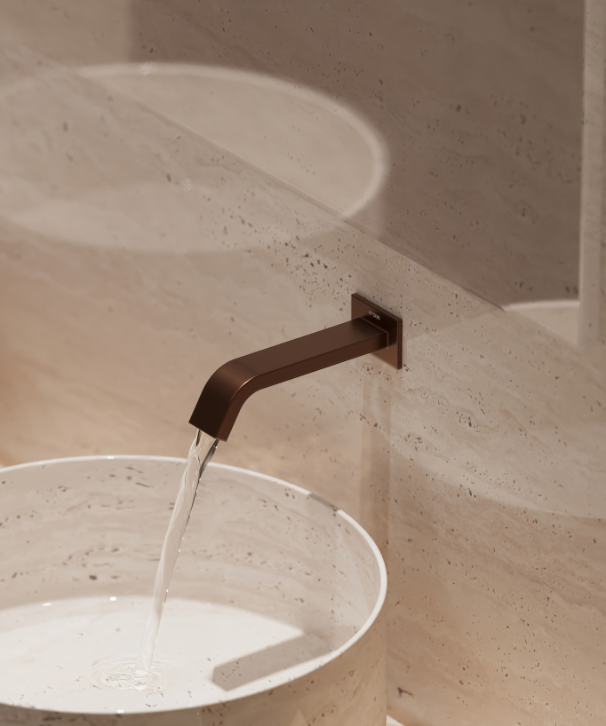 Robinet lavabo automatique mural, eau froide - Fiumina