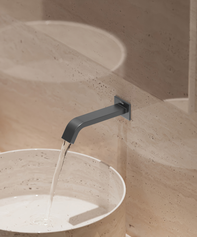 Robinet lavabo automatique mural, eau froide - Fiumina