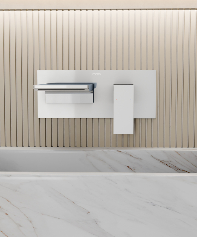 Mitigeur lavabo mural cascade Chromé - Thilia 