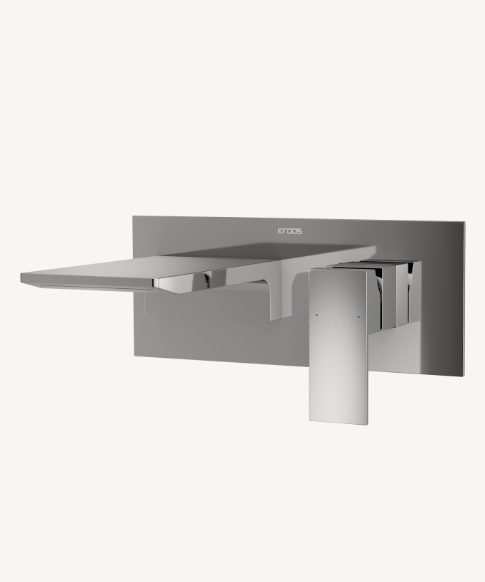Mitigeur lavabo mural cascade Chromé - Thilia 