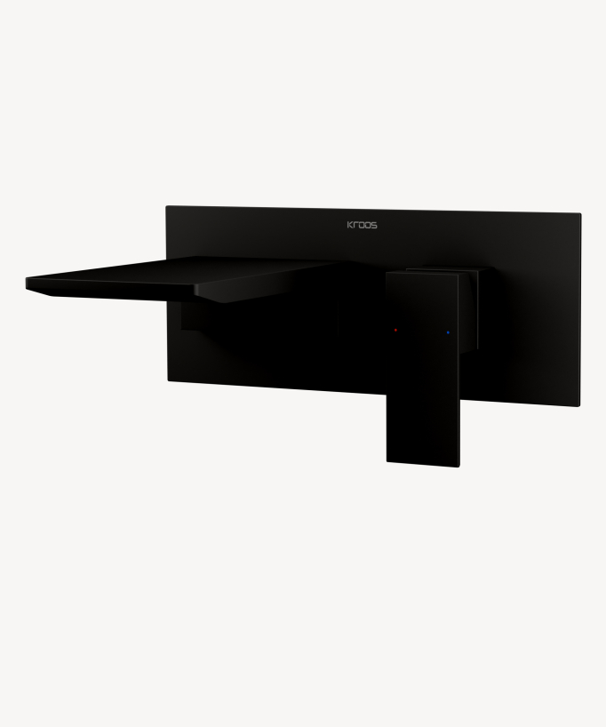 Mitigeur lavabo mural cascade Noir - Thilia 