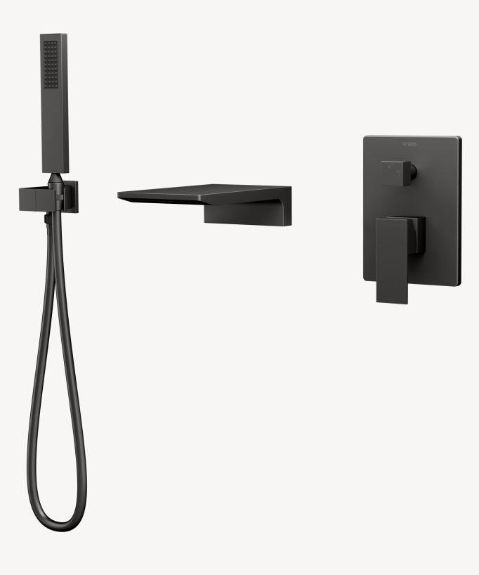 Mitigeur de baignoire à encastrer Gun métal - Thilia