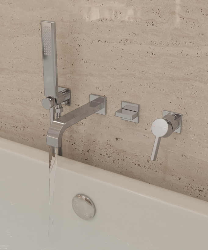 Mitigeur de bain à encastrer Chromé - Fiumina