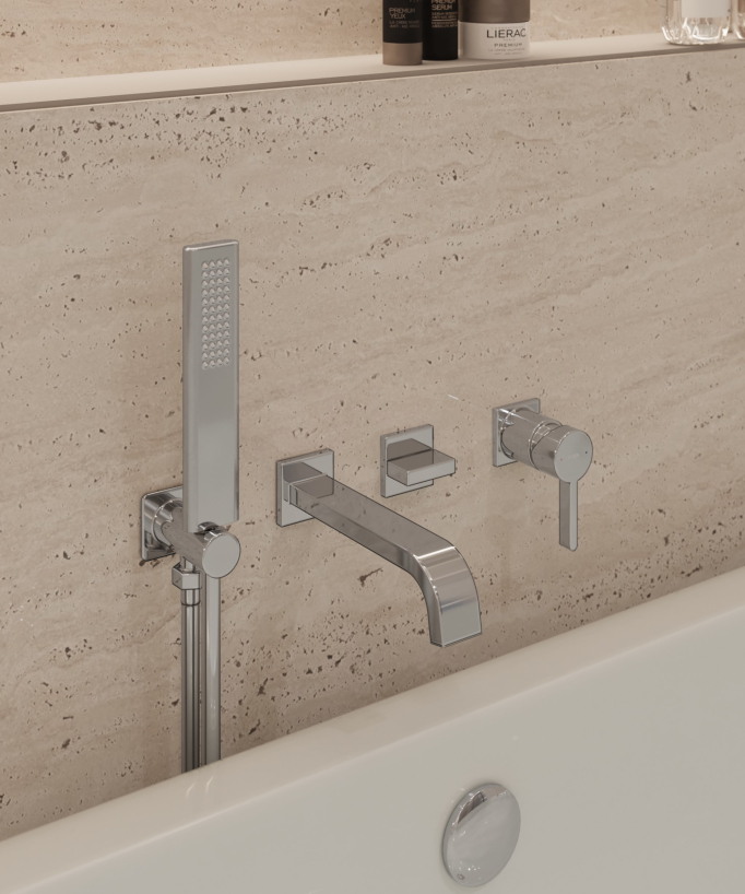 Mitigeur de bain à encastrer Chromé - Fiumina