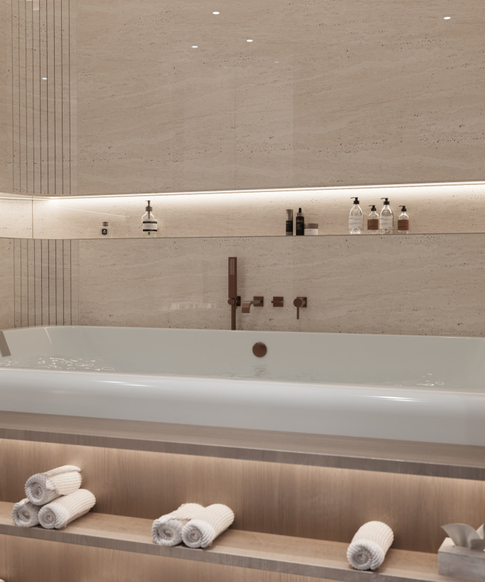 Mitigeur de bain à encastrer Or rose brossé - Fiumina