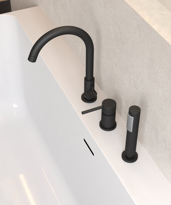 Mitigeur de bain sur plage 3 trous Noir - Corbeau
