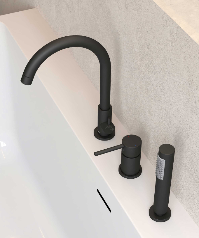 Mitigeur de bain sur plage 3 trous Noir - Corbeau