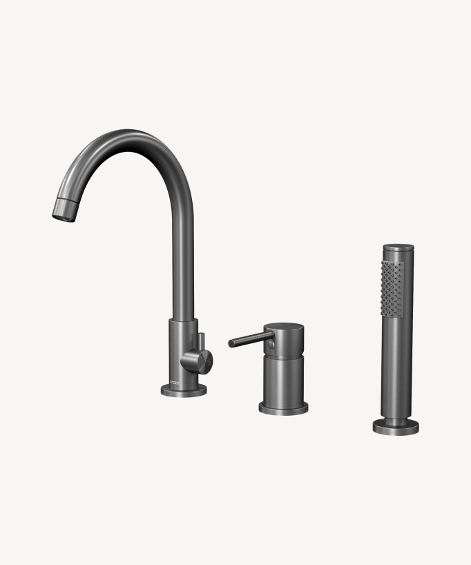 Mitigeur de bain sur plage 3 trous Gun métal - Corbeau