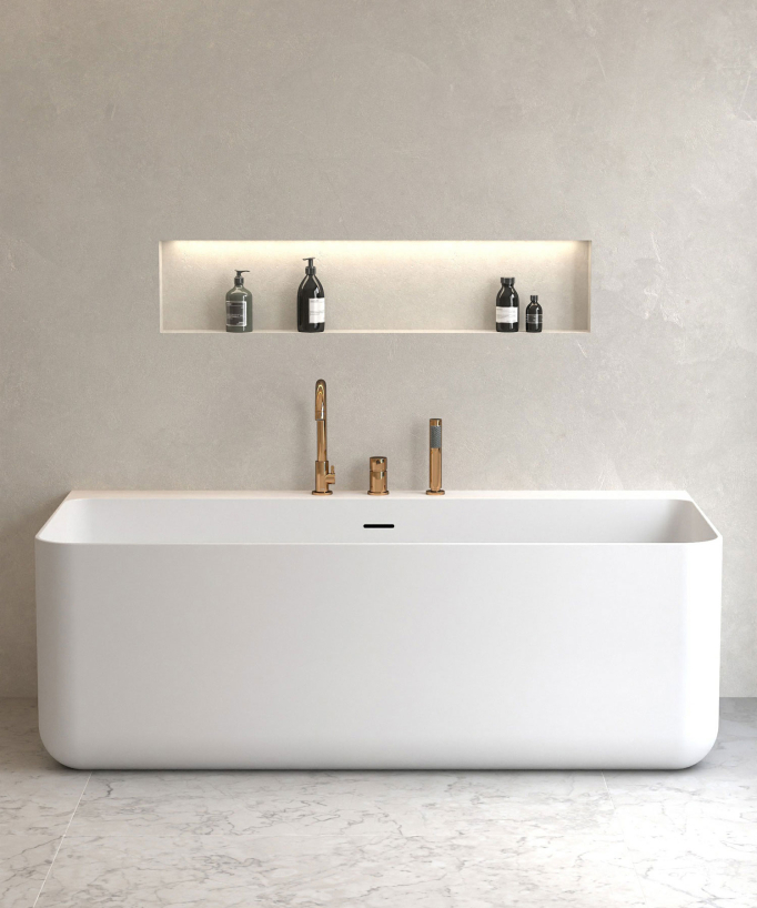Mitigeur de bain sur plage 3 trous Or rose - Corbeau