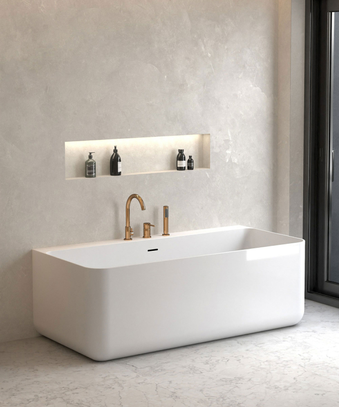 Mitigeur de bain sur plage 3 trous Or rose - Corbeau