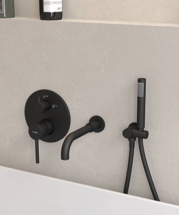Robinet mitigeur de baignoire à encastrer - Corbeau