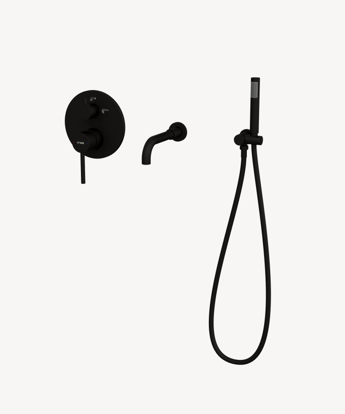 Robinet mitigeur de baignoire à encastrer Noir - Corbeau
