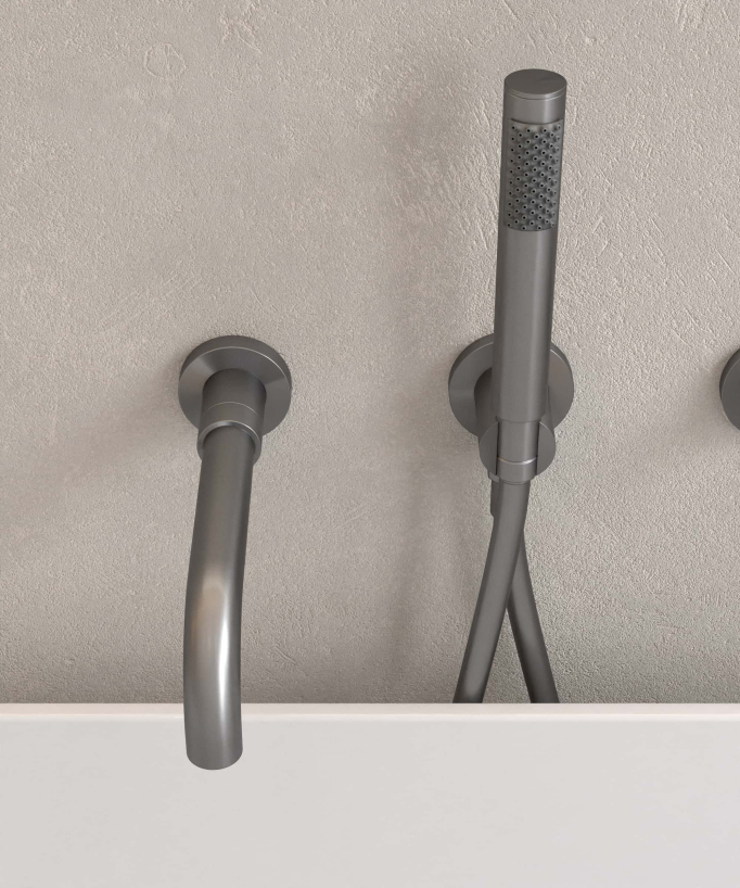 Mitigeur de baignoire à encastrer 4 trous Gun métal - Corbeau