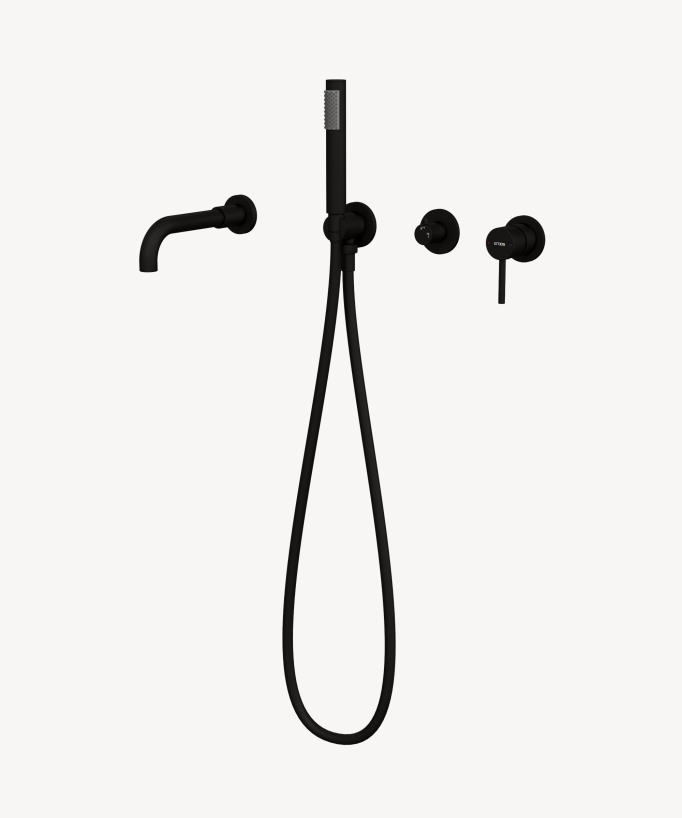 Mitigeur de baignoire à encastrer 4 trous Noir - Corbeau