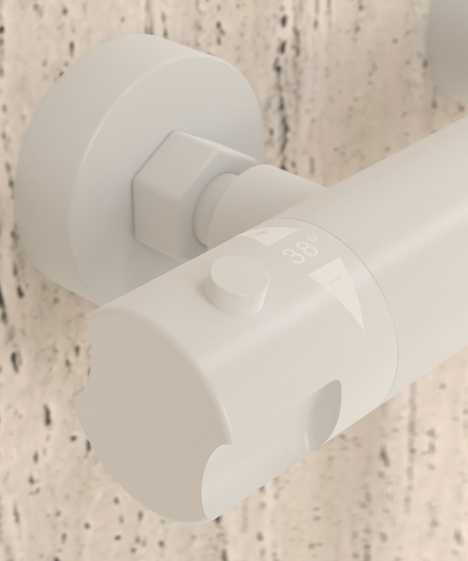 Mitigeur thermostatique de douche mural Blanc - Corbeau