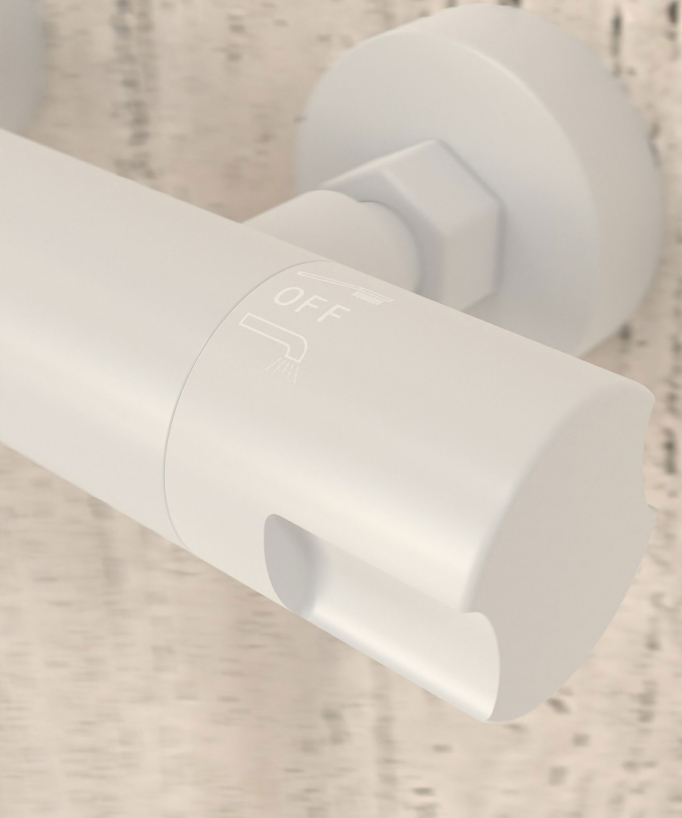 Mitigeur thermostatique de douche mural Blanc - Corbeau