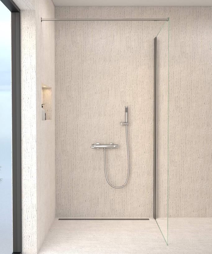 Mitigeur thermostatique de douche mural Chromé - Corbeau
