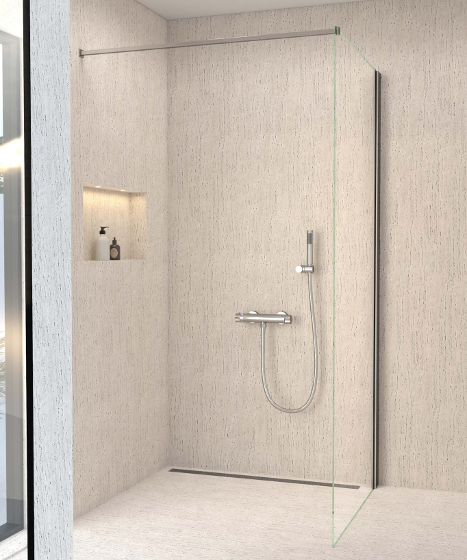 Mitigeur thermostatique de douche mural Chromé - Corbeau