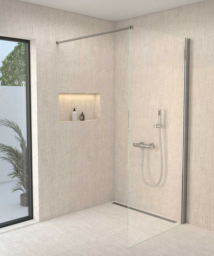 Mitigeur thermostatique de douche mural Chromé - Corbeau